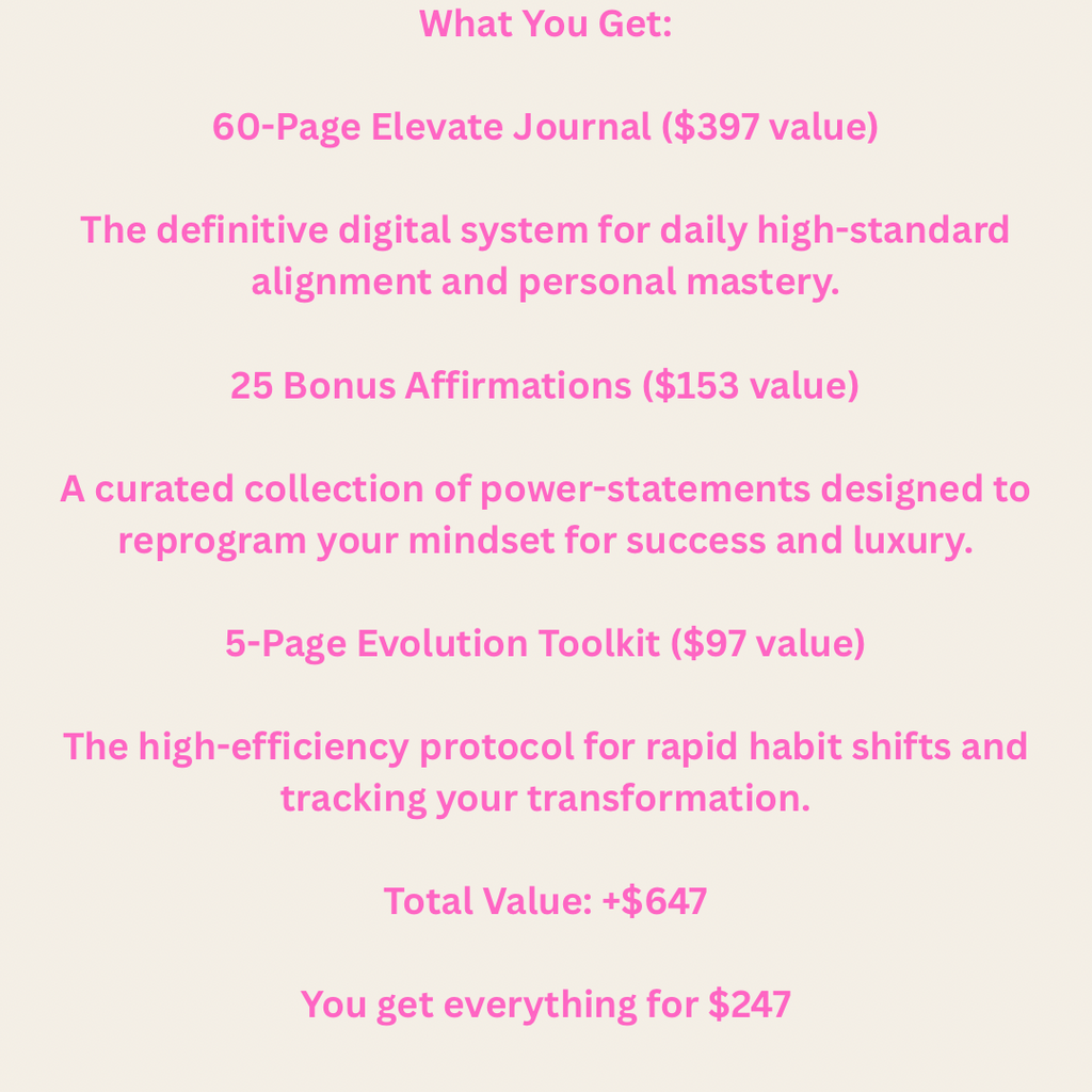 Elevate Journal™: The High-Standard System to Erase Mental Overload and Master Your Daily Execution.