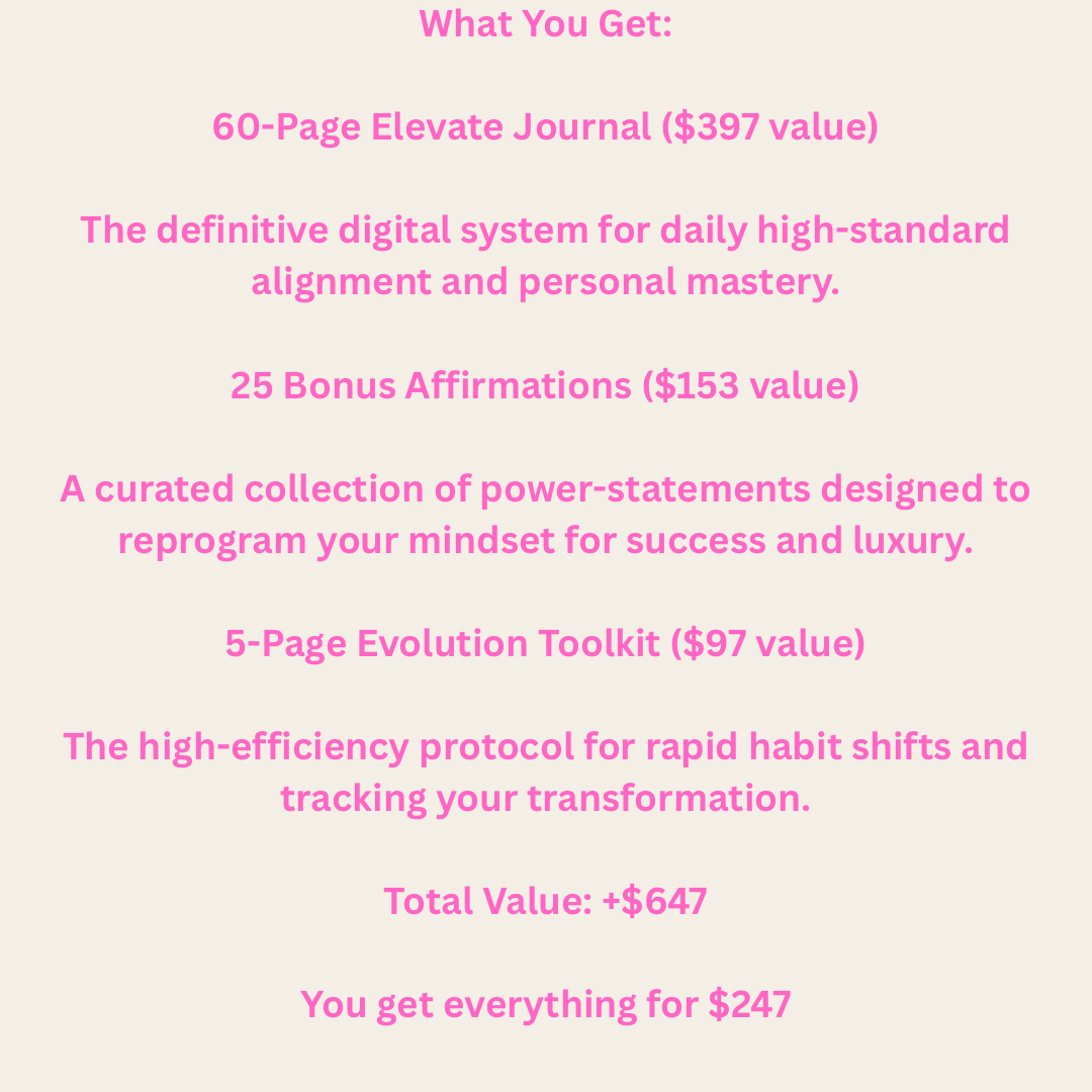 Elevate Journal™: The High-Standard System to Erase Mental Overload and Master Your Daily Execution.